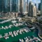 A large marina with many boats in it