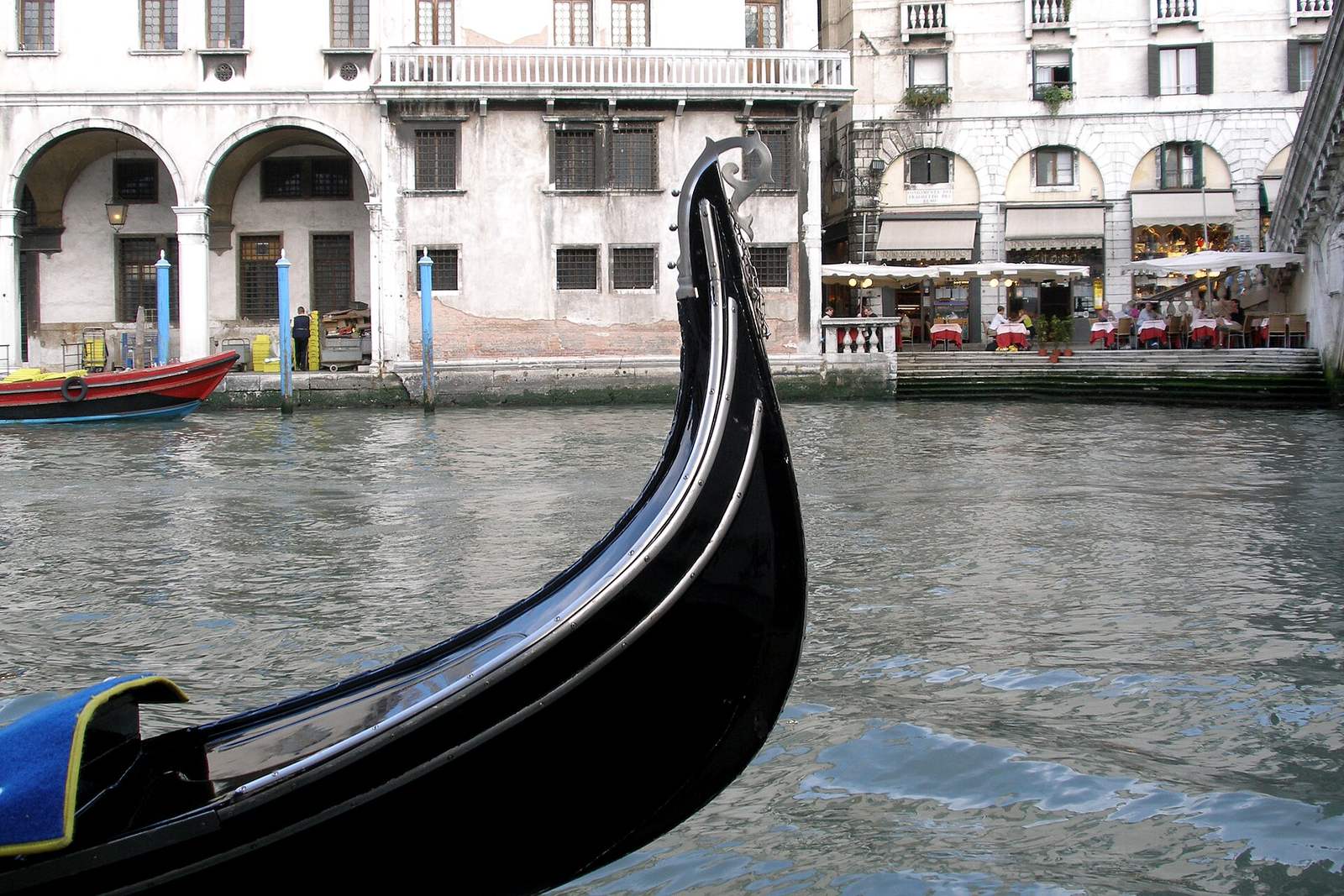 Gondola on a canal in Venice, Italy